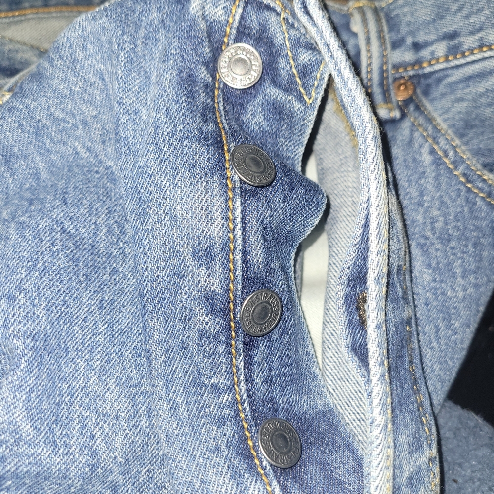 Levi's 501 Straight Leg Button Fly Denim Jeans - 38 x 29 - Picture 3 of 5